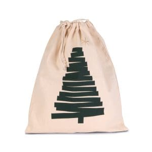 Sac coton à cordon motif sapin