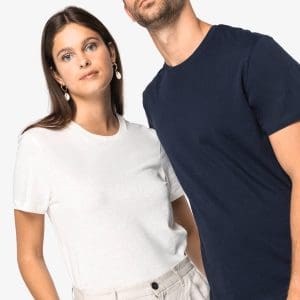 T-shirt écoresponsable en coton bio et lin unisexe