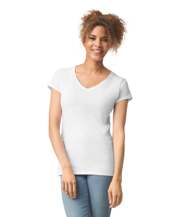 T-shirt femme col v Softstyle – Image 7924