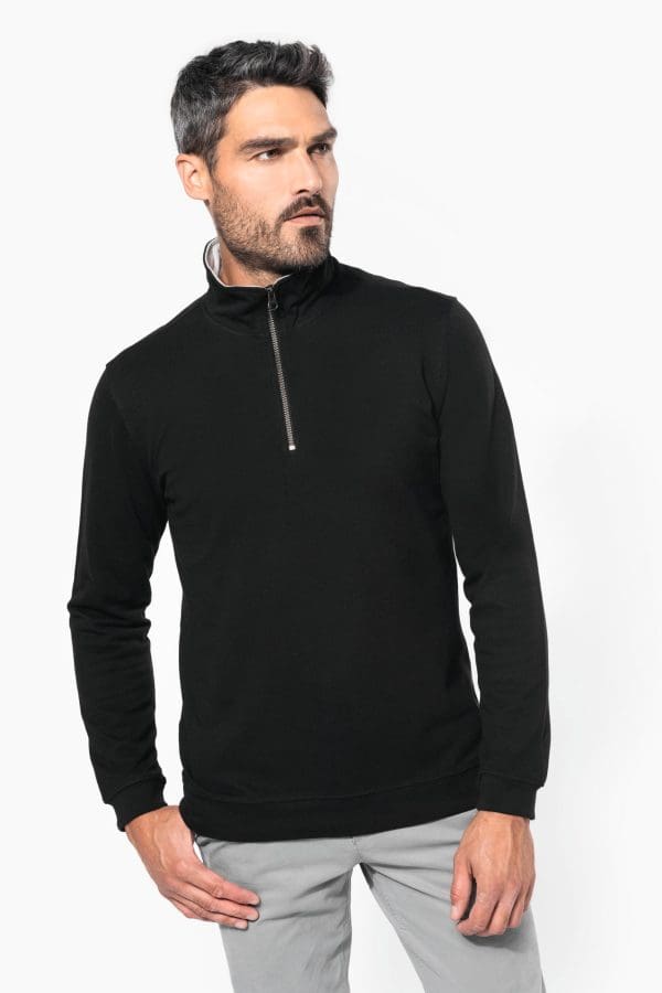 Trucker > sweat-shirt piqué col zippé homme – Image 1750