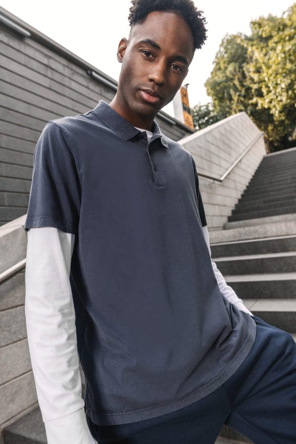 Polo écoresponsable délavé en jersey homme – Image 171