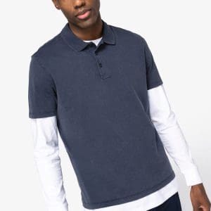 Polo écoresponsable délavé en jersey homme