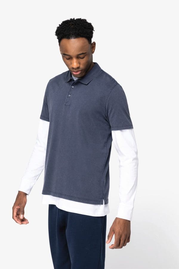 Polo écoresponsable délavé en jersey homme – Image 169