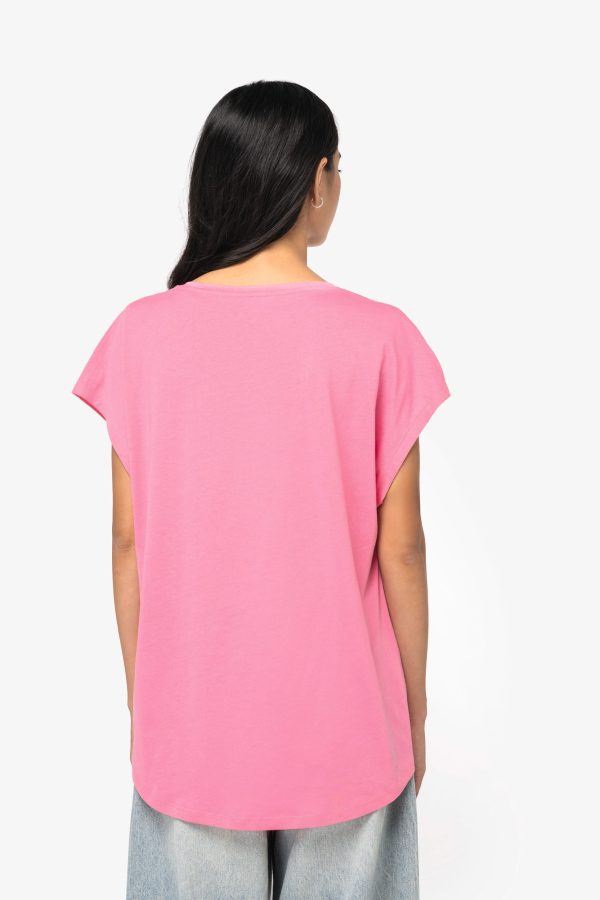 T-shirt écoresponsable loose à col V femme – Image 145
