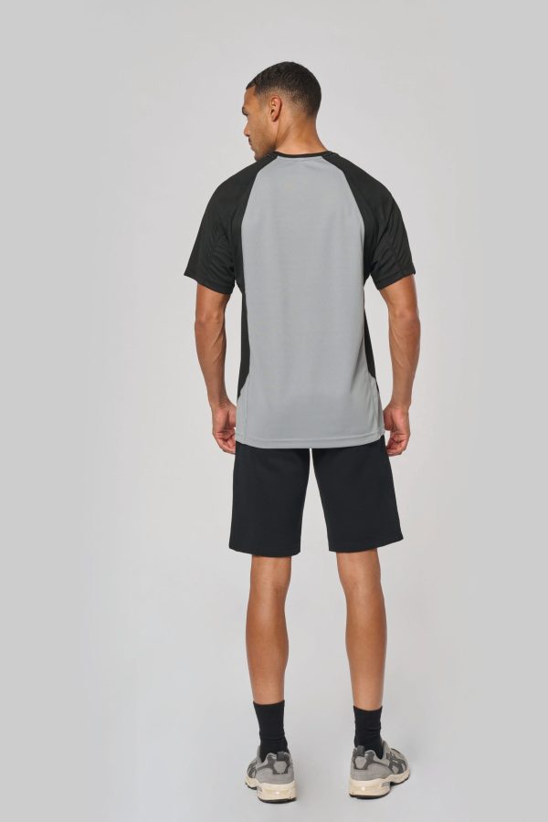 T-shirt de sport bicolore manches courtes unisexe – Image 6316