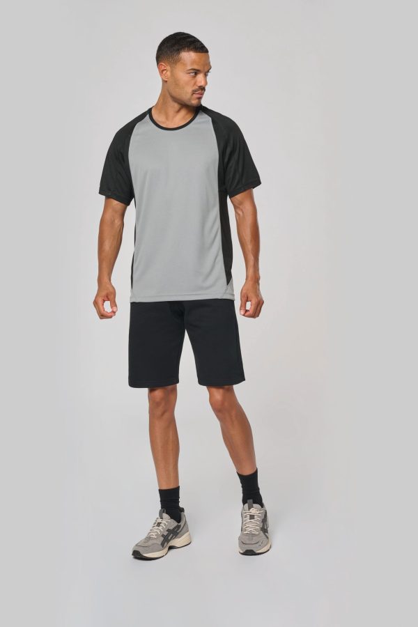 T-shirt de sport bicolore manches courtes unisexe – Image 6317