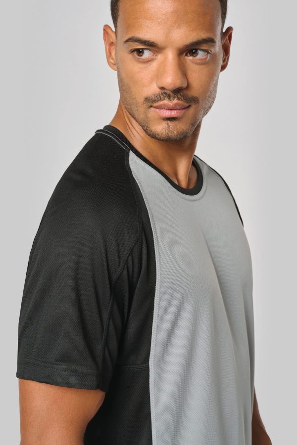 T-shirt de sport bicolore manches courtes unisexe – Image 6318