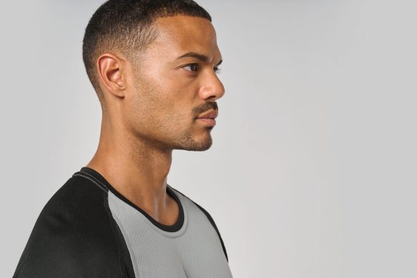 T-shirt de sport bicolore manches courtes unisexe – Image 6320