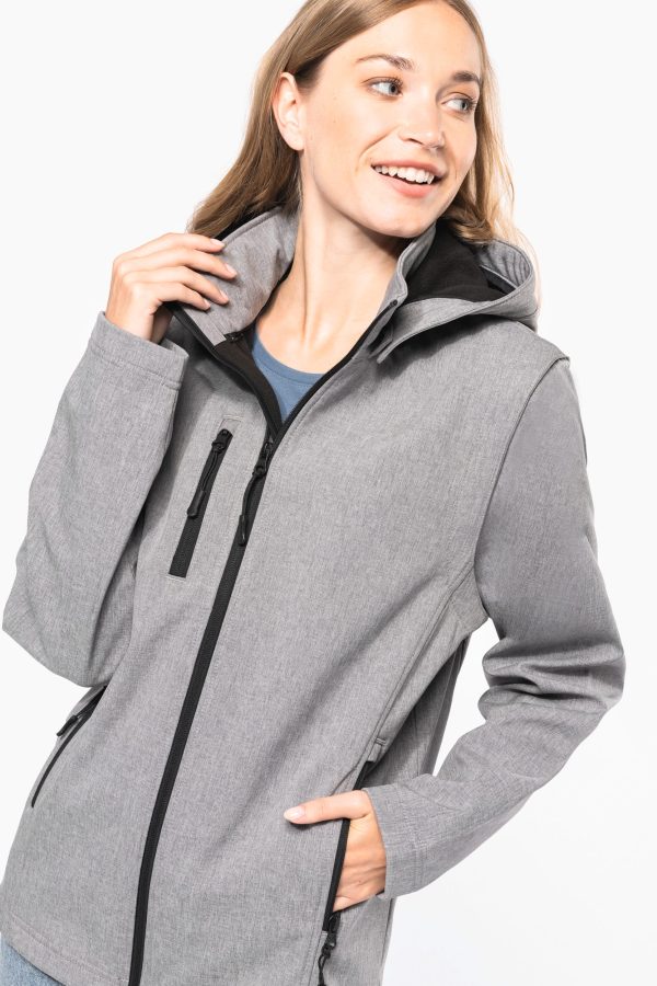 Veste Softshell 3 couches à capuche avec manches amovibles unisexe – Image 303
