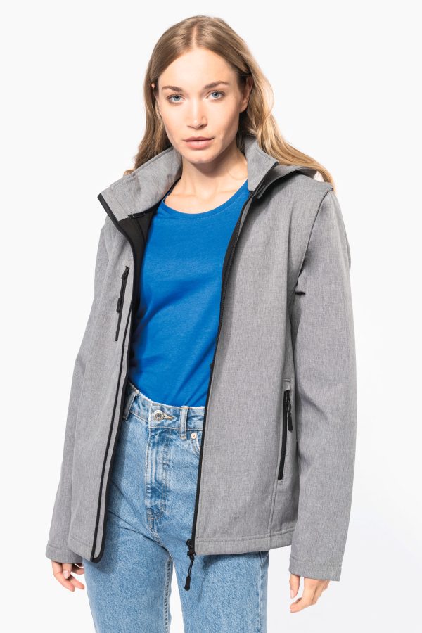 Veste Softshell 3 couches à capuche avec manches amovibles unisexe – Image 301