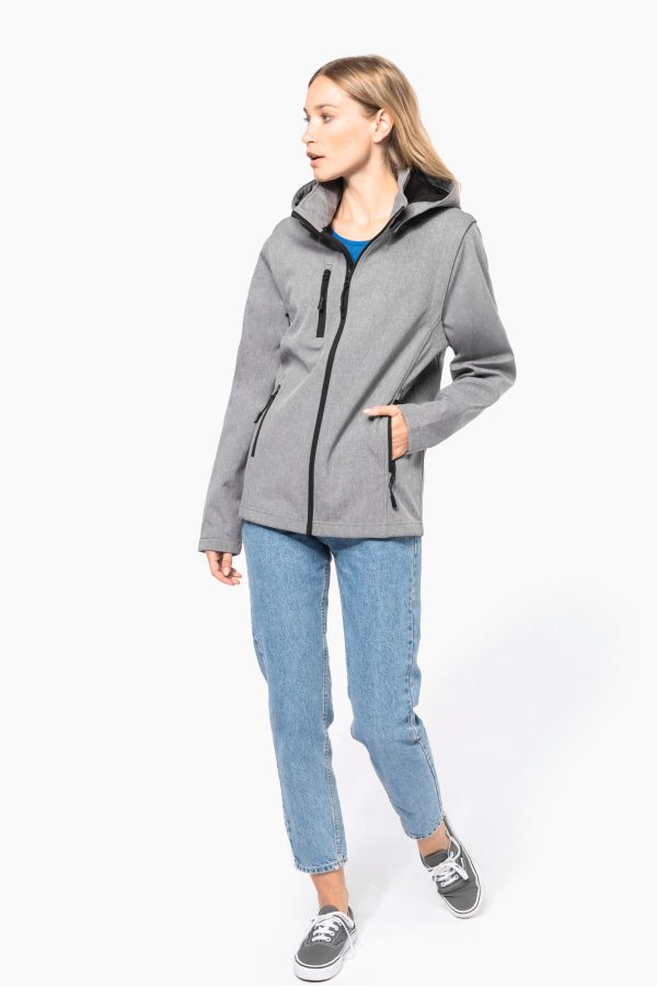 Veste Softshell 3 couches à capuche avec manches amovibles unisexe – Image 305