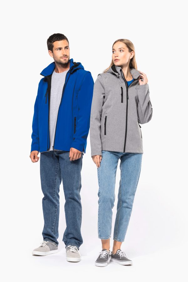 Veste Softshell 3 couches à capuche avec manches amovibles unisexe – Image 307