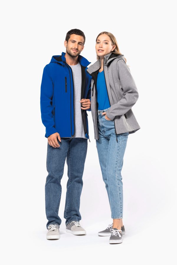 Veste Softshell 3 couches à capuche avec manches amovibles unisexe – Image 308