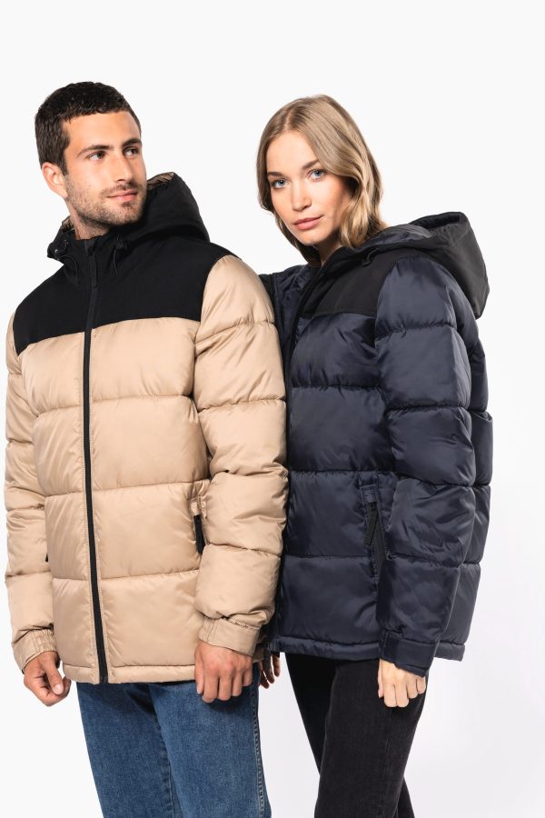 Parka matelassée à capuche bi-ton unisexe – Image 206