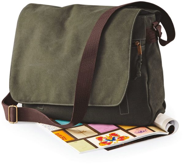Sac courrier vintage en toile – Image 13