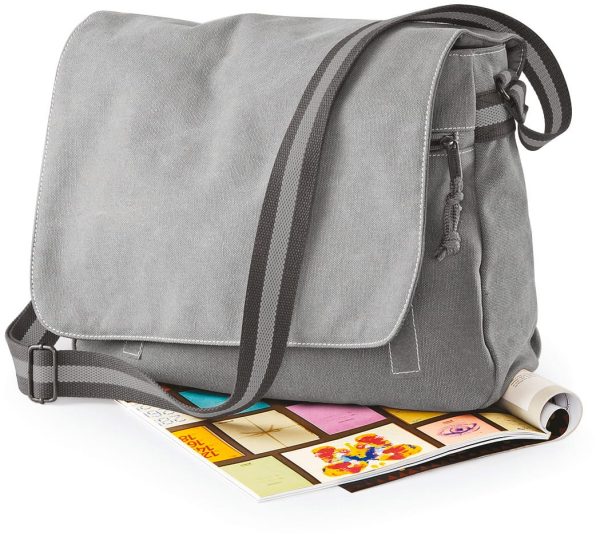 Sac courrier vintage en toile – Image 16