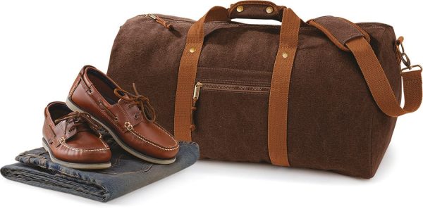 Sac de voyage vintage en toile – Image 11