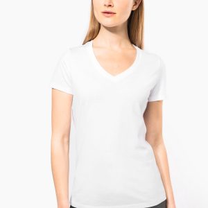 T-shirt Supima® col V manches courtes femme