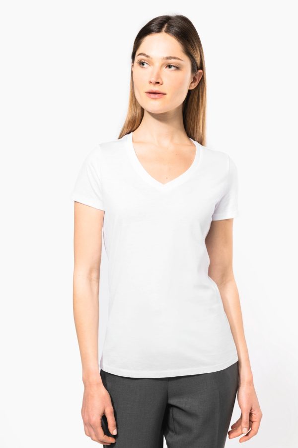 T-shirt Supima® col V manches courtes femme
