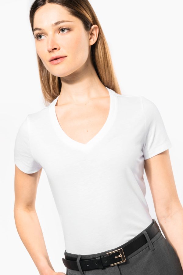T-shirt Supima® col V manches courtes femme – Image 4396