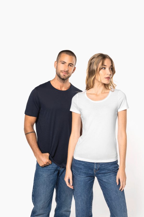 T-shirt Bio col à bords francs manches courtes femme – Image 1017
