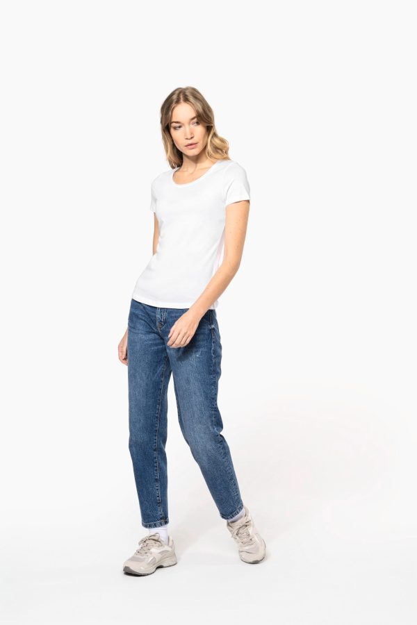 T-shirt Bio col à bords francs manches courtes femme – Image 1016