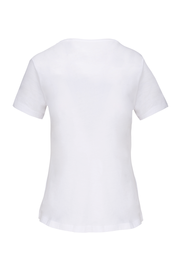 T-shirt Bio col à bords francs manches courtes femme – Image 1077