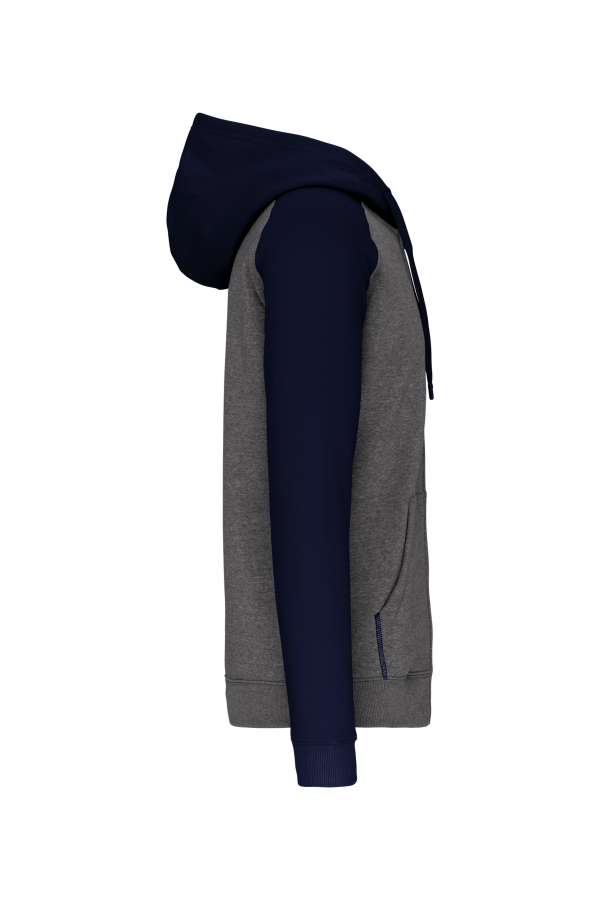 Veste molleton zippée capuche bicolore unisexe – Image 8842