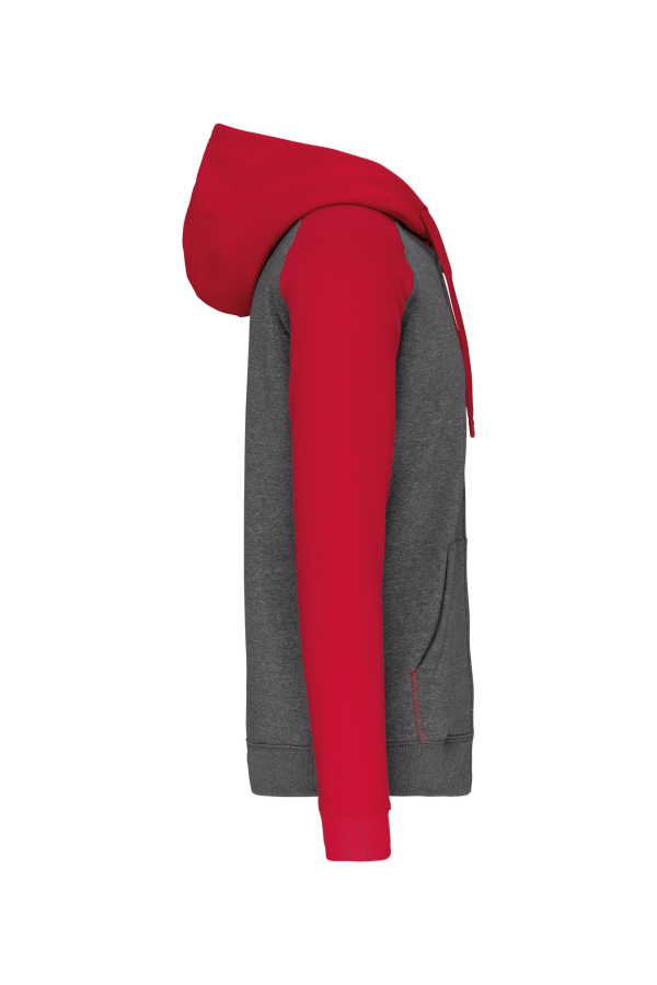 Veste molleton zippée capuche bicolore unisexe – Image 8856