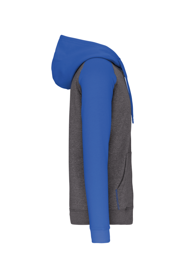 Veste molleton zippée capuche bicolore unisexe – Image 8870