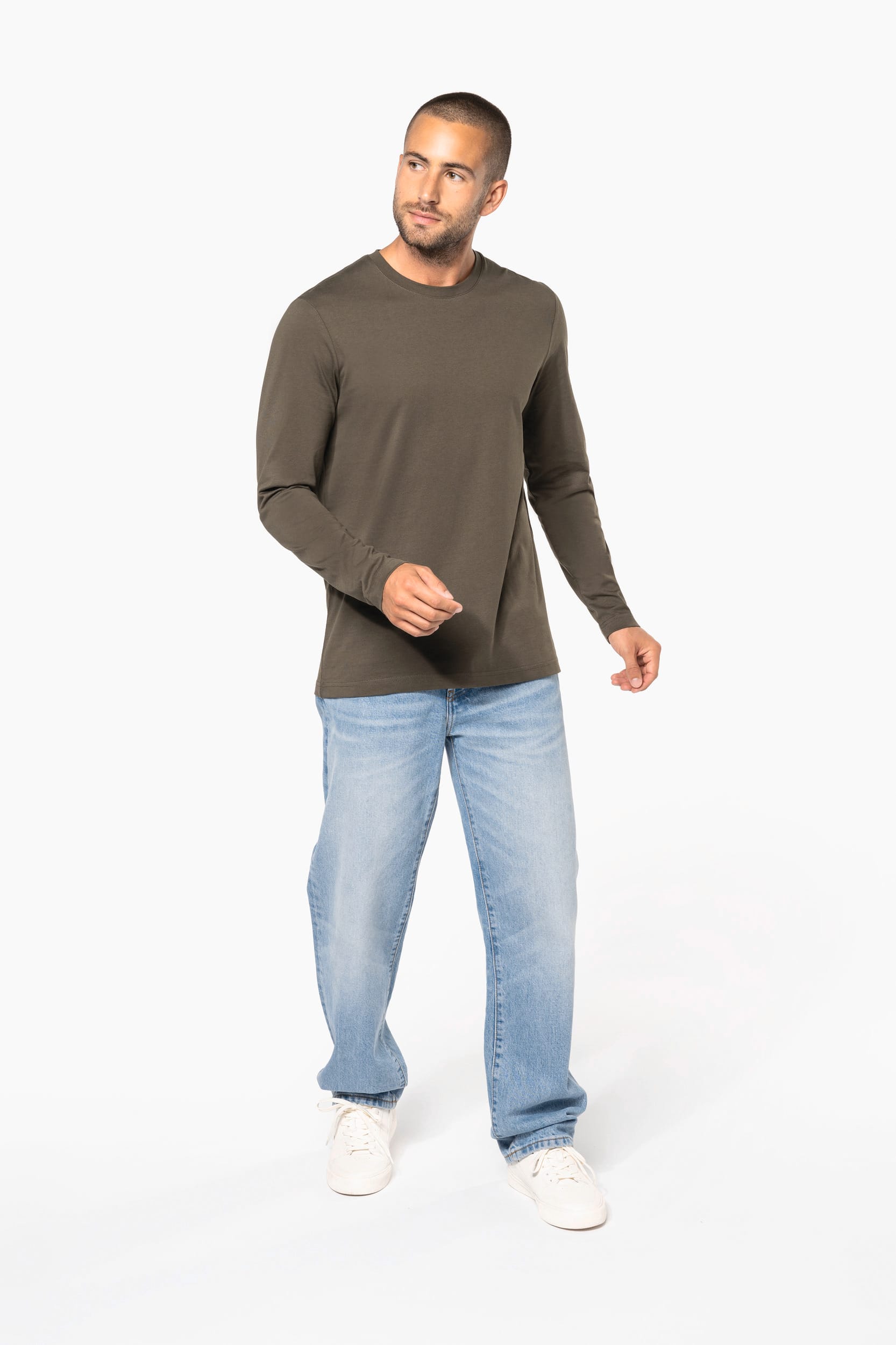 T-shirt col rond manches longues homme – Image 1211