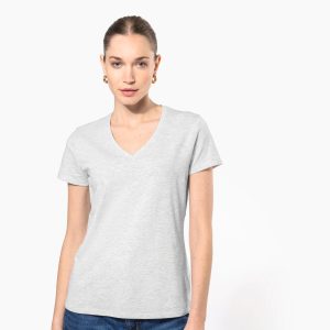 T-shirt col V manches courtes femme