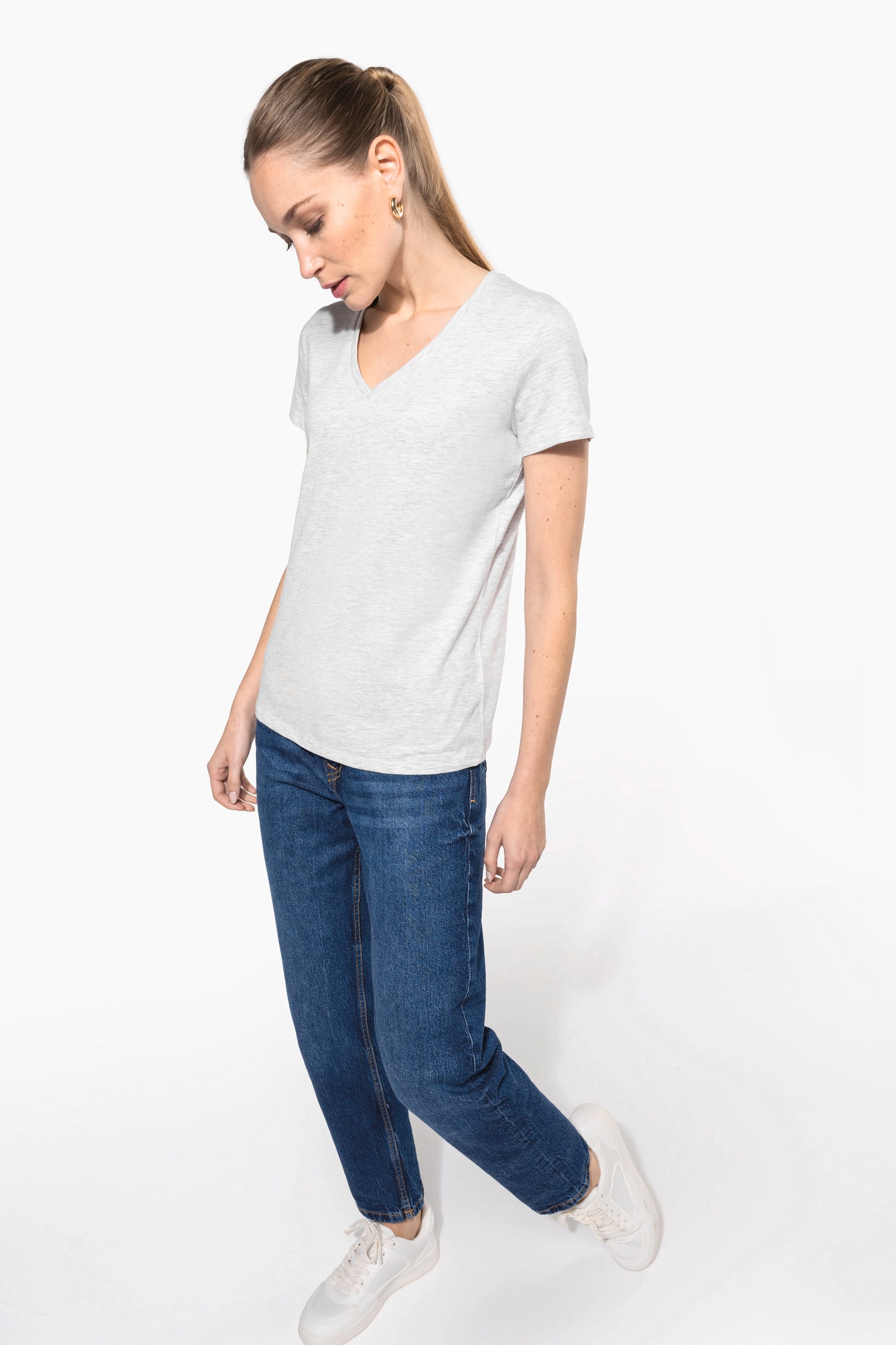 T-shirt col V manches courtes femme – Image 786