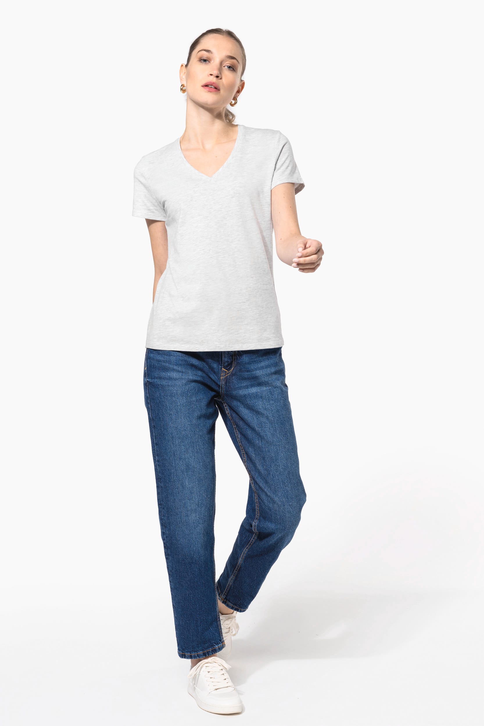 T-shirt col V manches courtes femme – Image 785