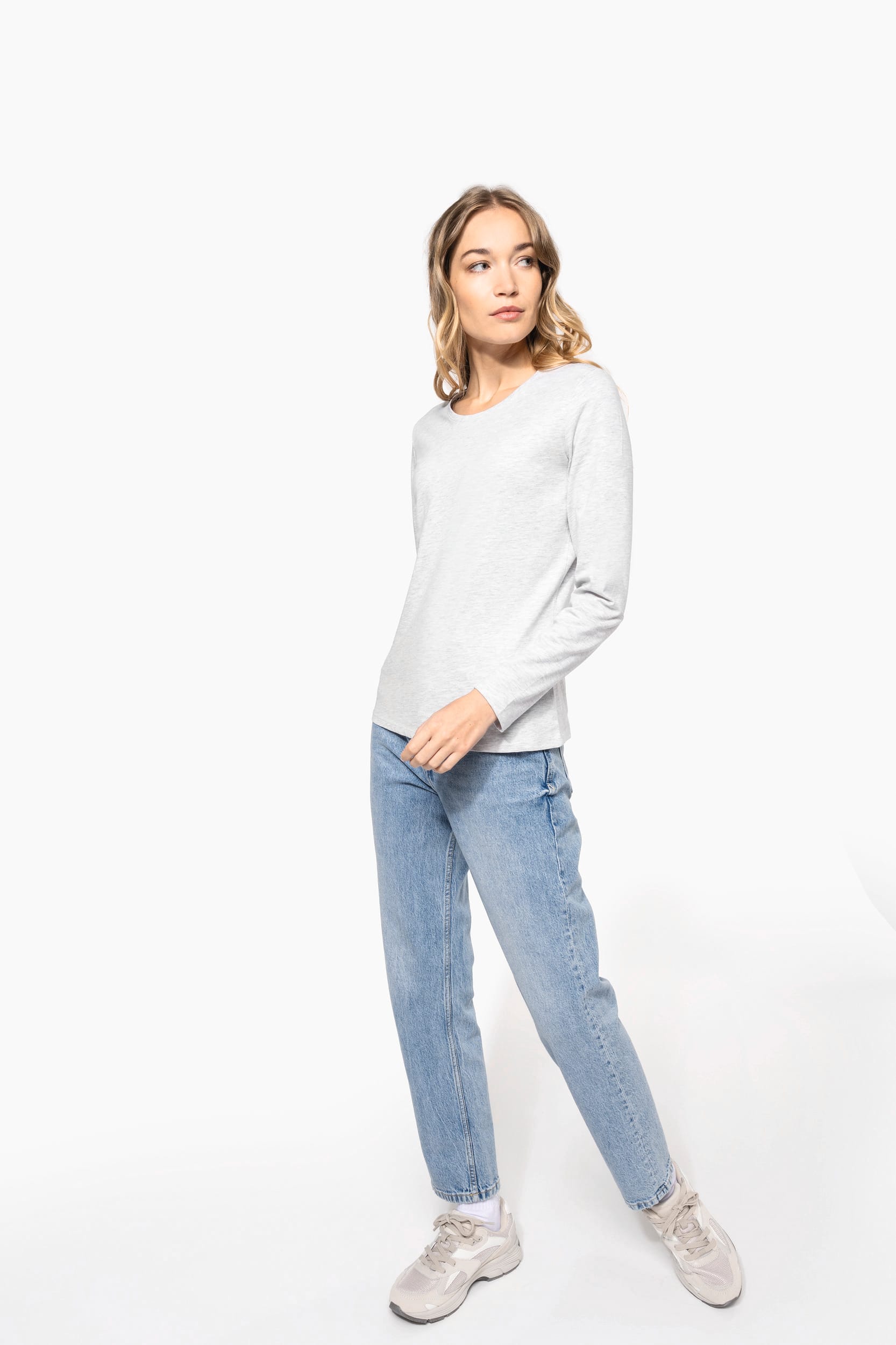 T-shirt col rond manches longues femme – Image 1044