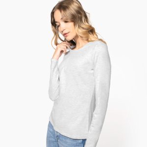 T-shirt col rond manches longues femme