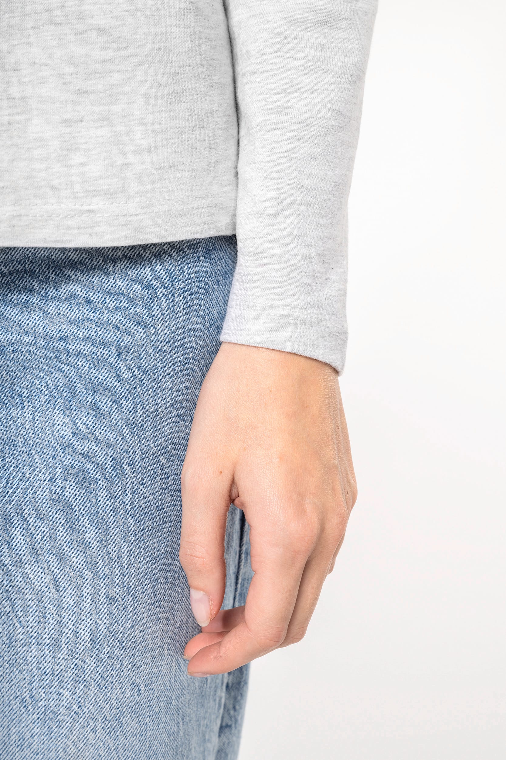 T-shirt col rond manches longues femme – Image 1039