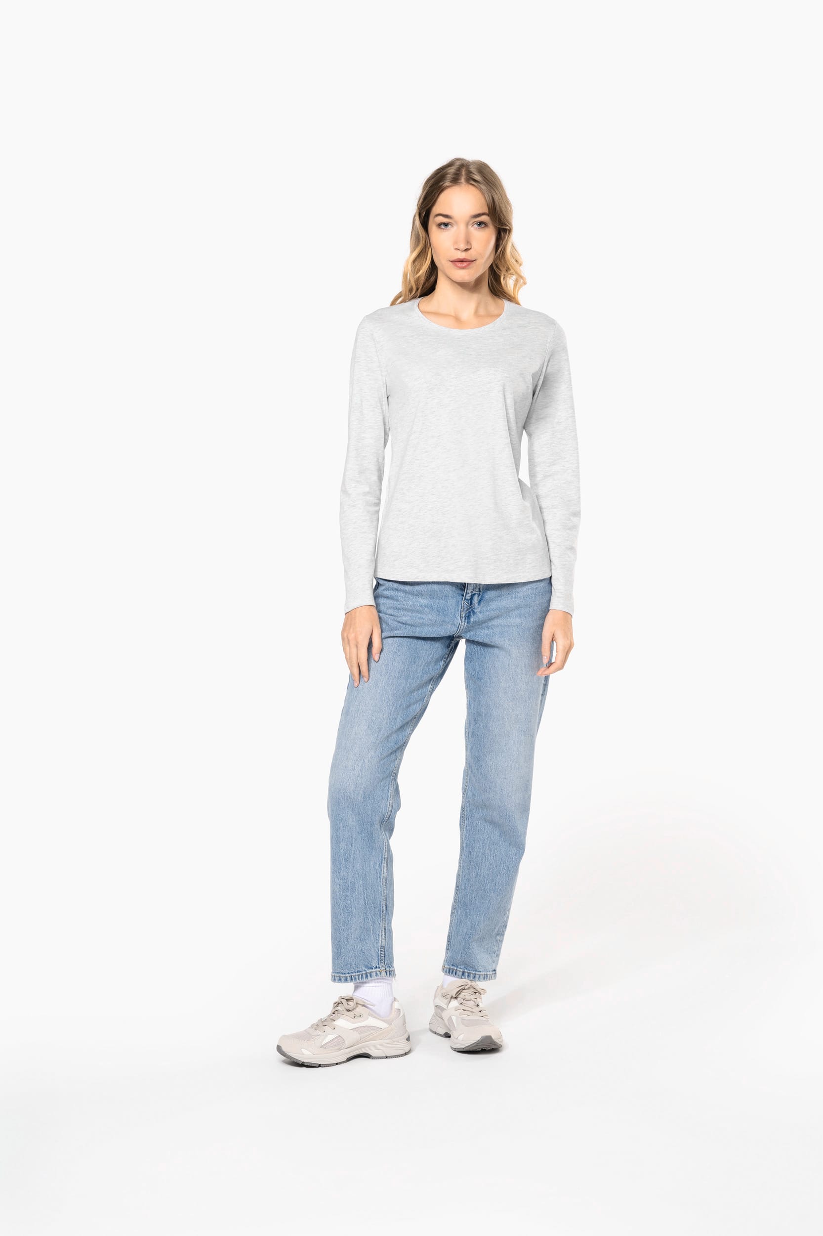 T-shirt col rond manches longues femme – Image 1042