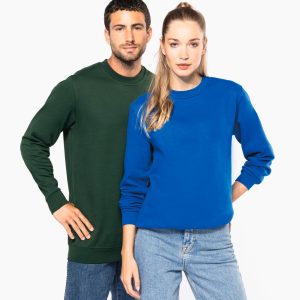 Sweat-shirt recyclé col rond unisexe