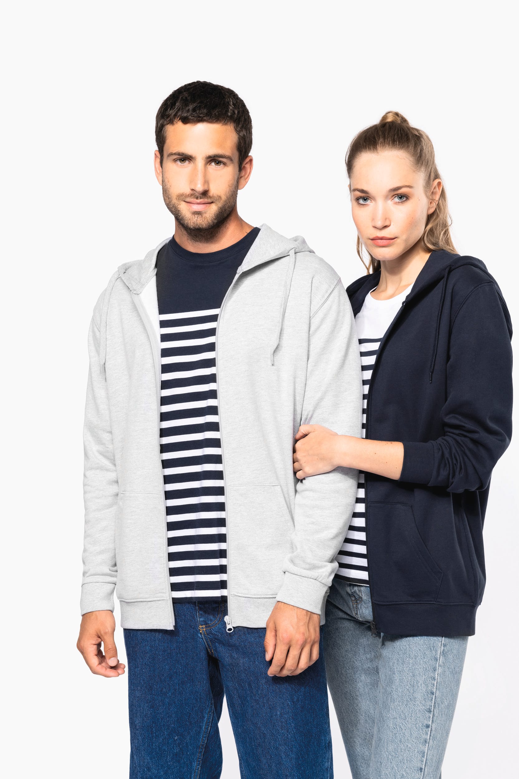 Sweat-shirt recyclé zippé à capuche unisexe – Image 526