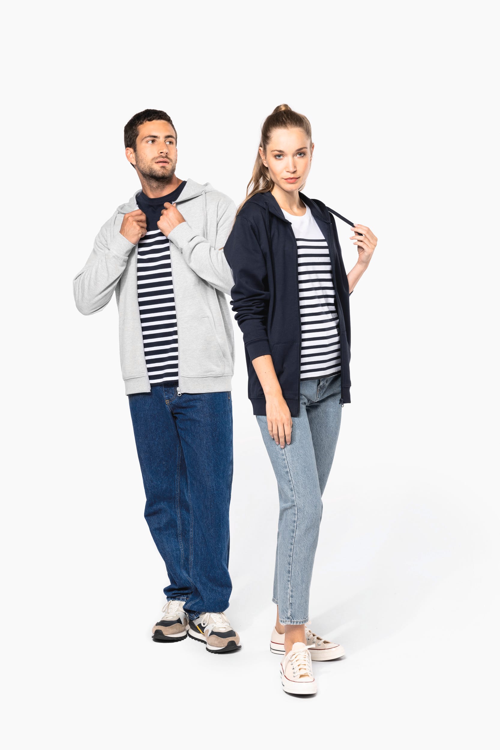 Sweat-shirt recyclé zippé à capuche unisexe – Image 527