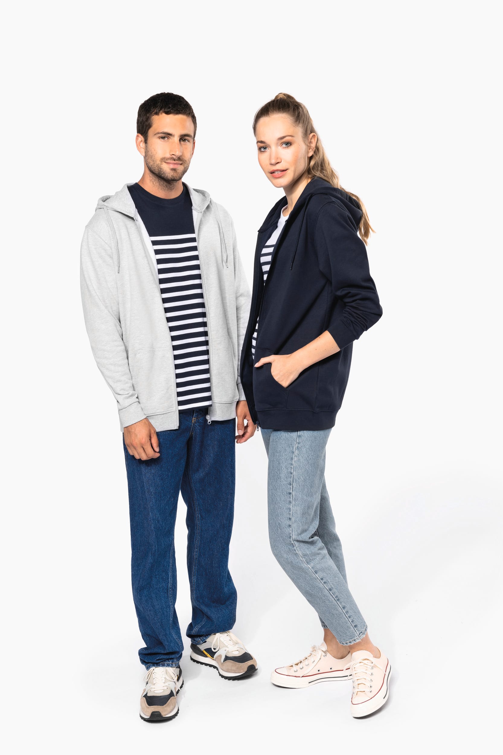 Sweat-shirt recyclé zippé à capuche unisexe – Image 528