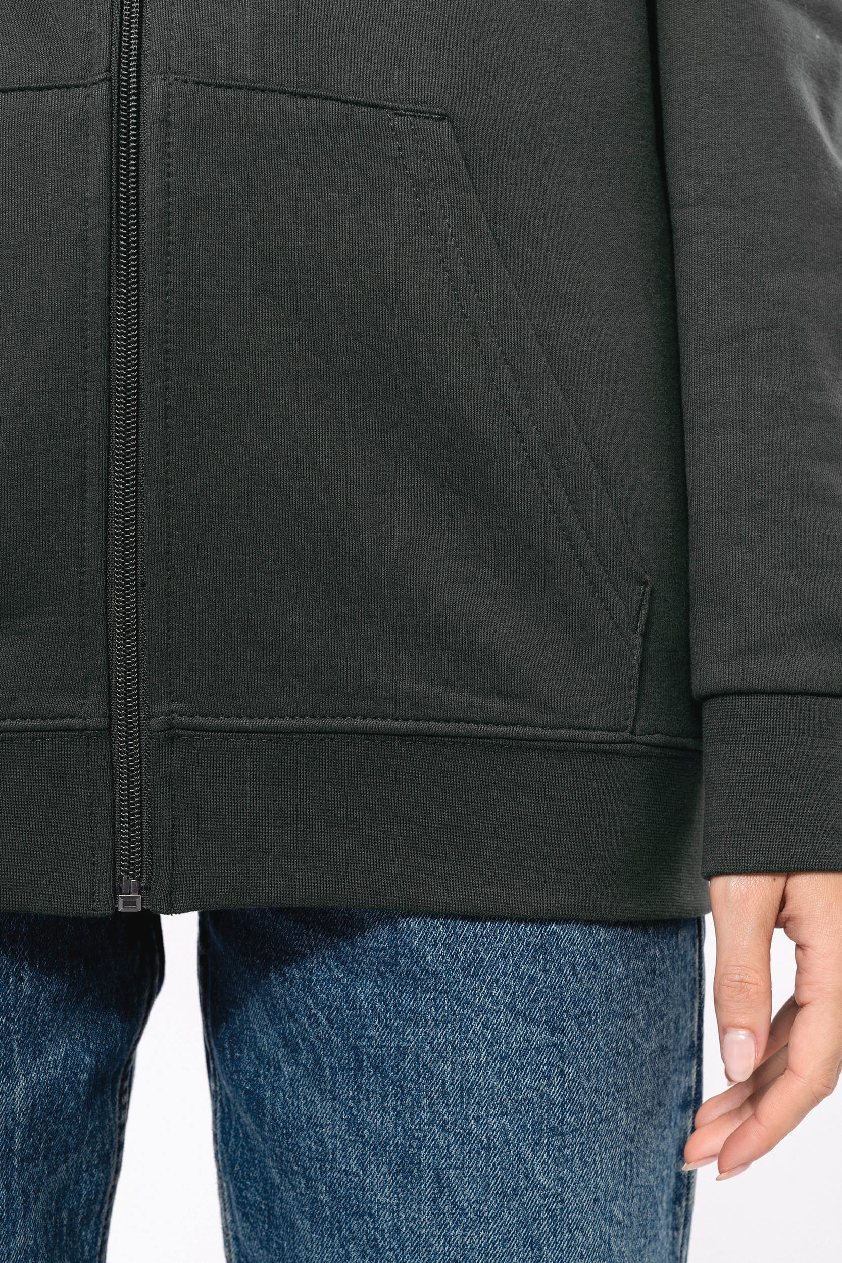 Sweat-shirt recyclé zippé à capuche unisexe – Image 534