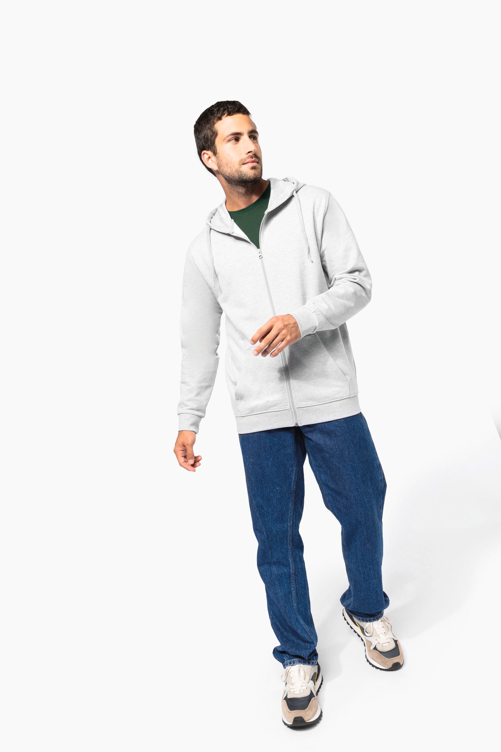 Sweat-shirt recyclé zippé à capuche unisexe – Image 520