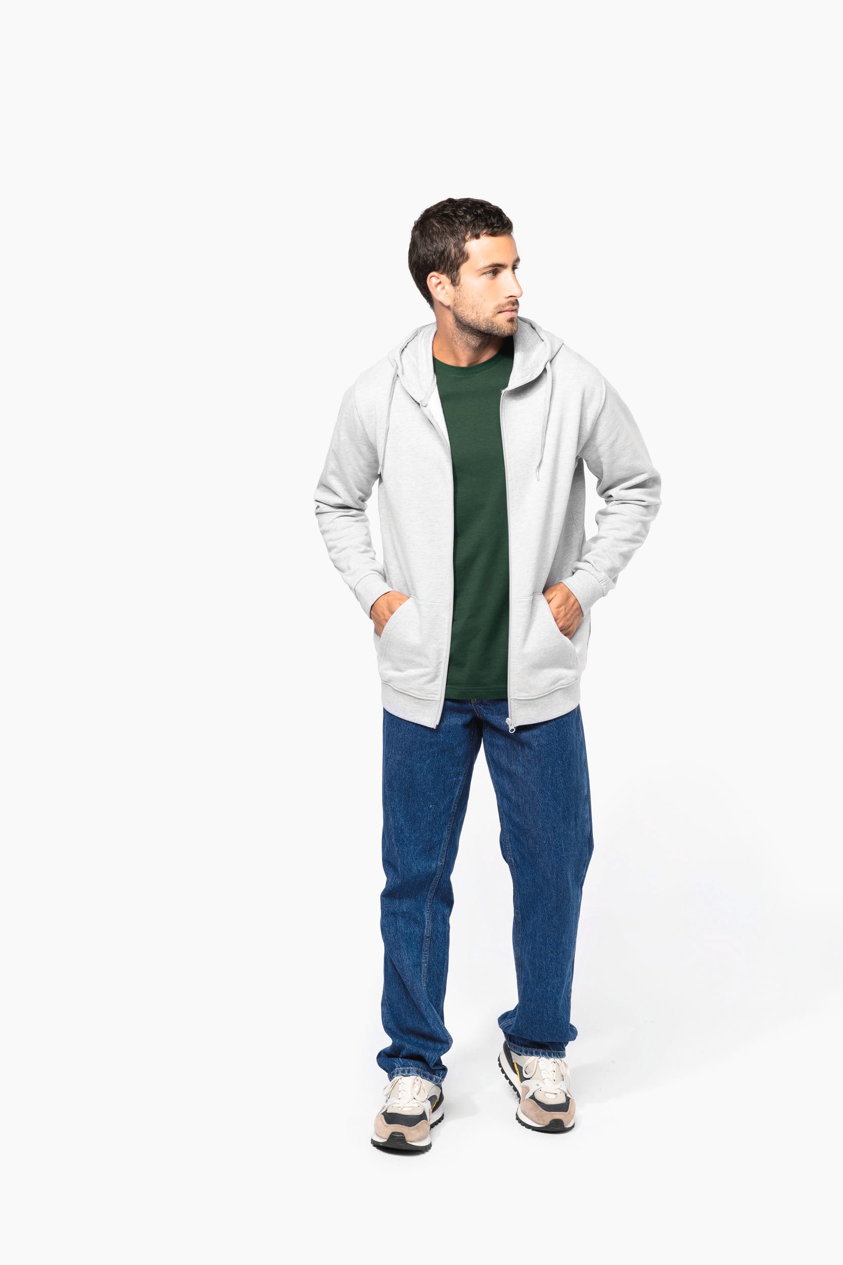 Sweat-shirt recyclé zippé à capuche unisexe – Image 519