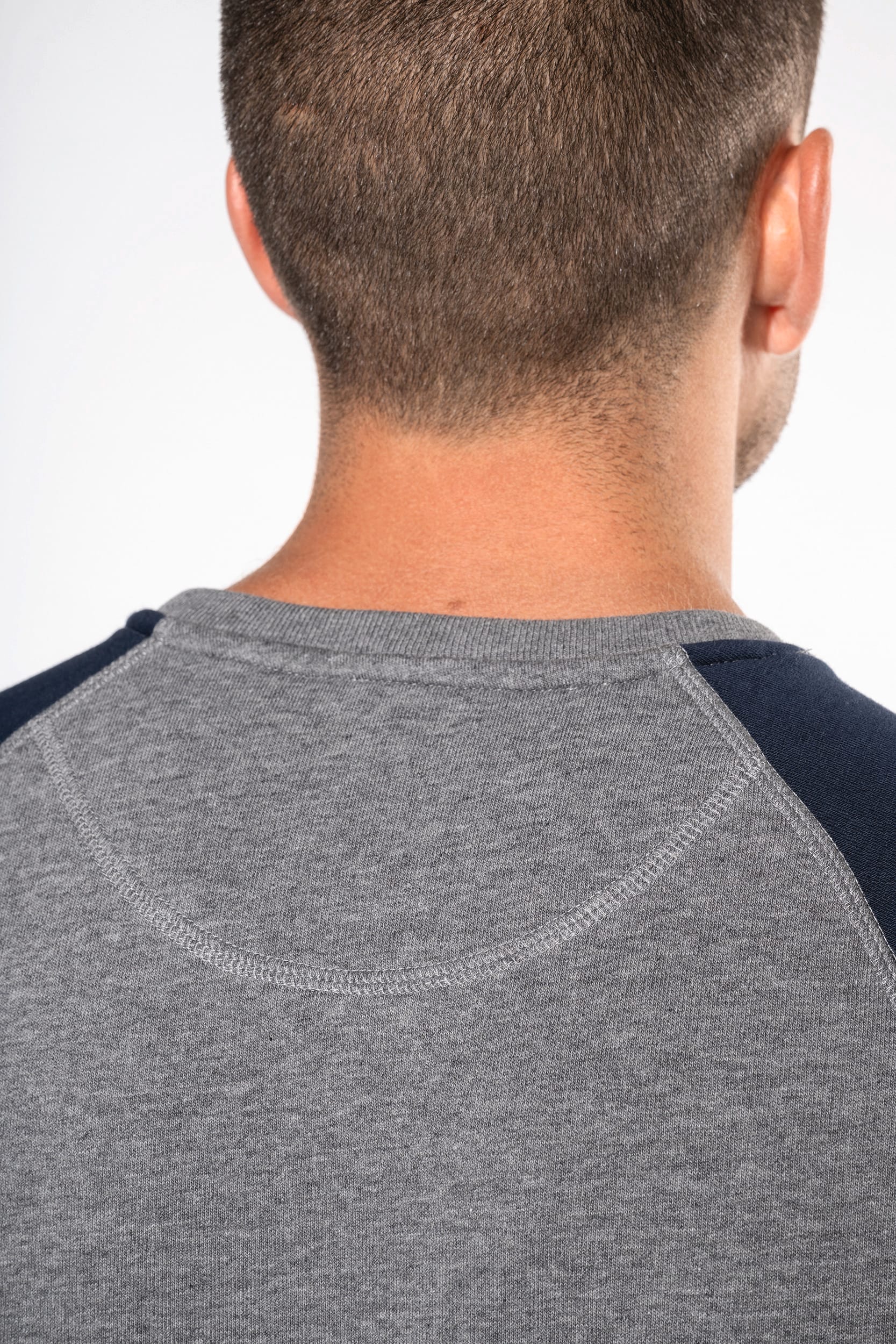 Sweat-shirt French Terry Bio bicolore col rond manches raglan homme – Image 232