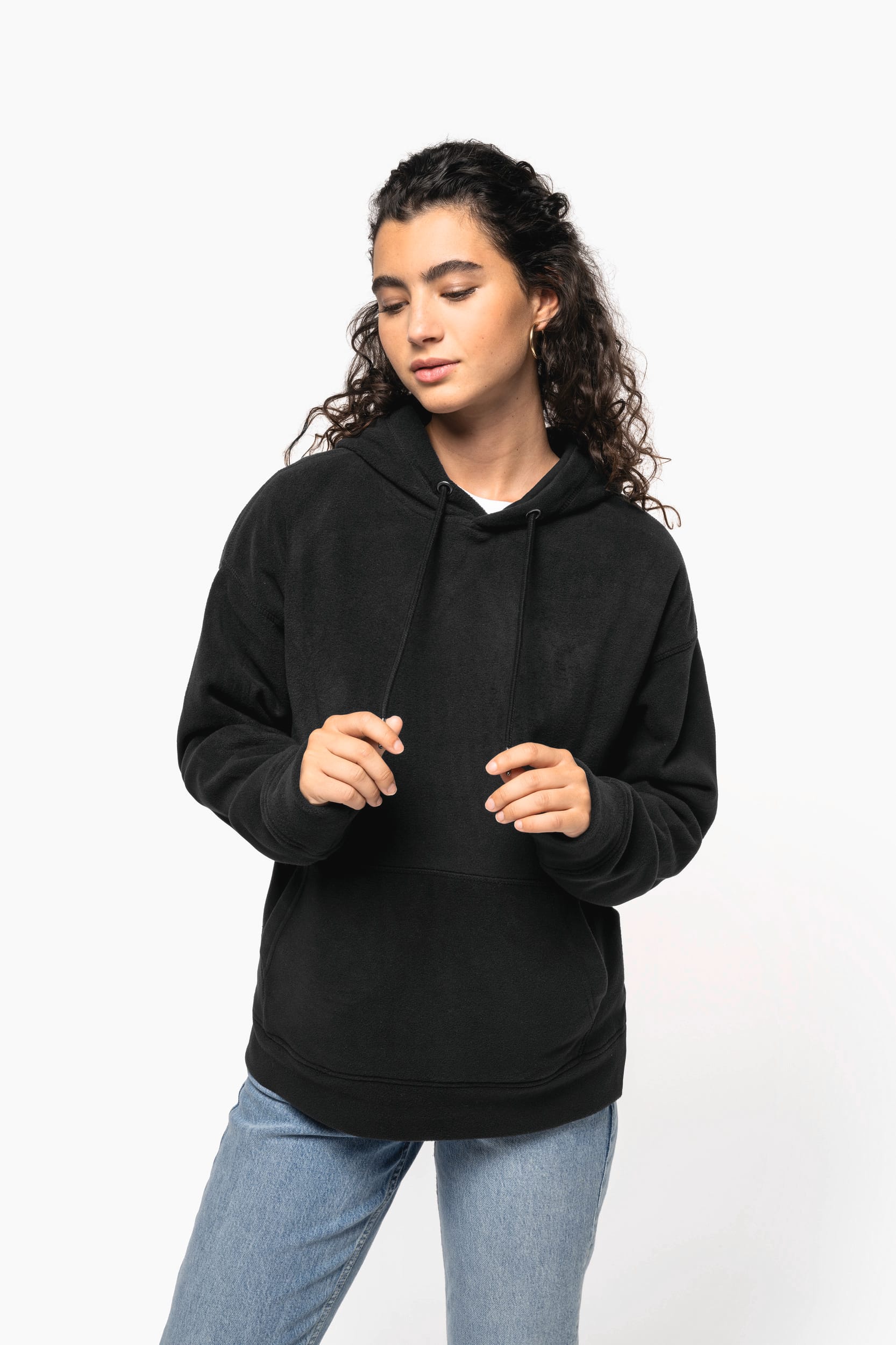 Sweat-shirt à capuche oversize en micropolaire recyclée unisexe – Image 174