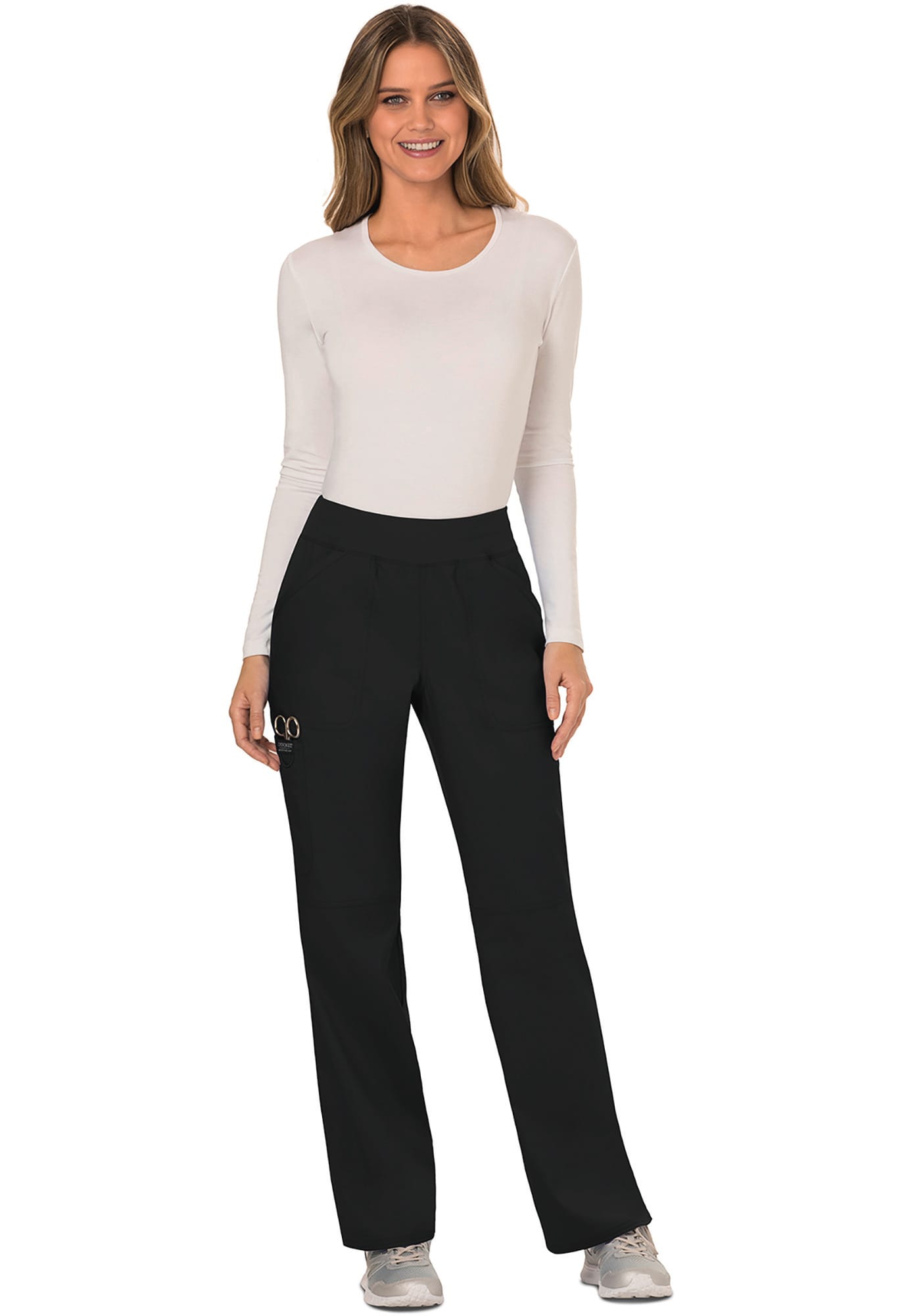 Pantalon cargo à taille moyenne à enfiler femme