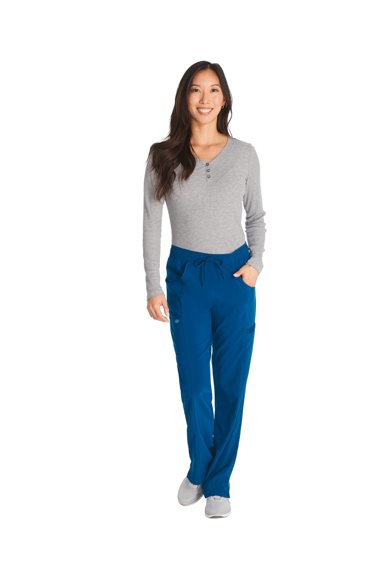 Pantalon à taille moyenne à cordon femme