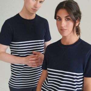 T-shirt breton à manches courtes
